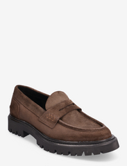 Les Deux - Tatum Suede Loafer - spring shoes - dark brown - 0
