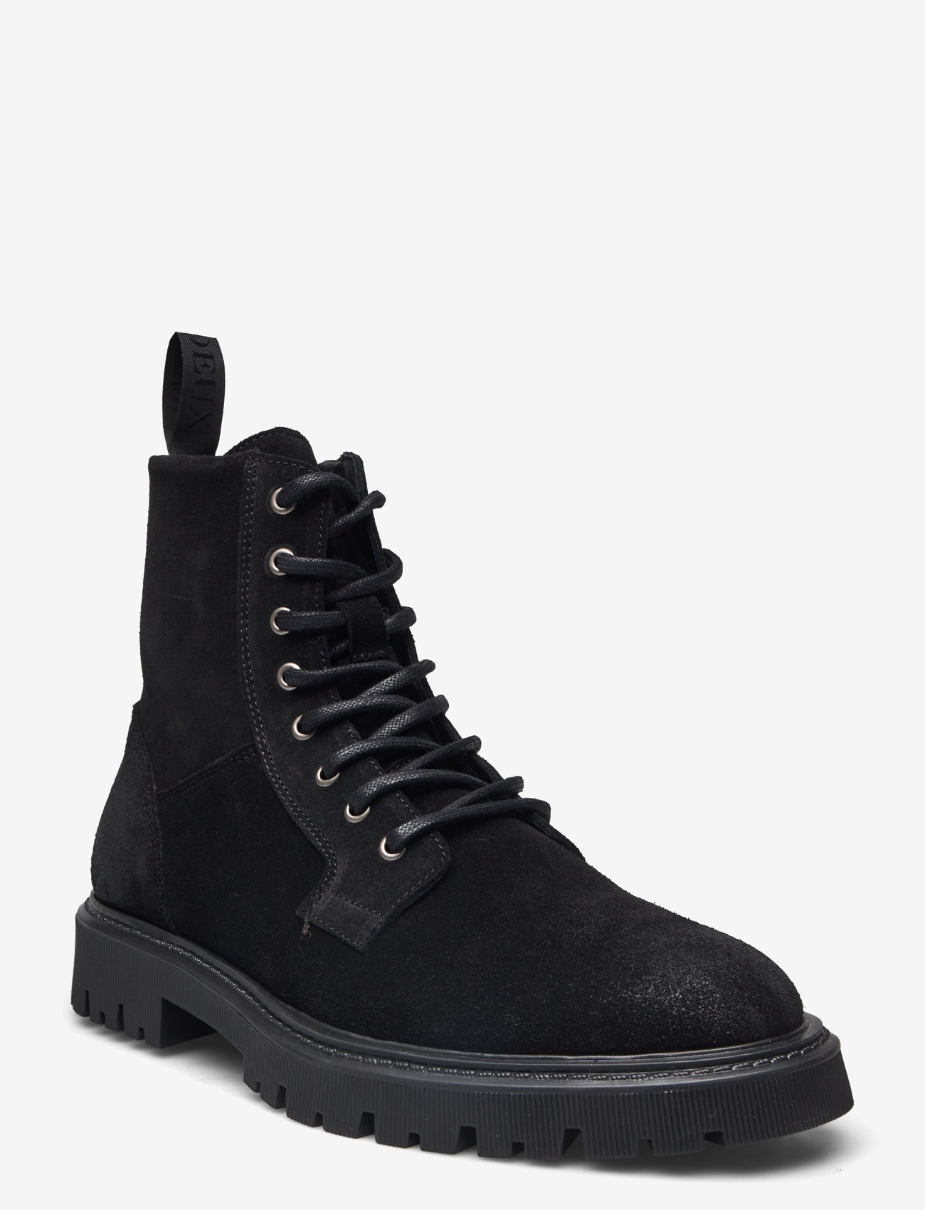 Les Deux - Tatum Suede Lace-Up Boot - paeltega saapad - black - 0