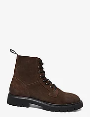 Les Deux - Tatum Suede Lace-Up Boot - støvler med snøre - dark brown - 1