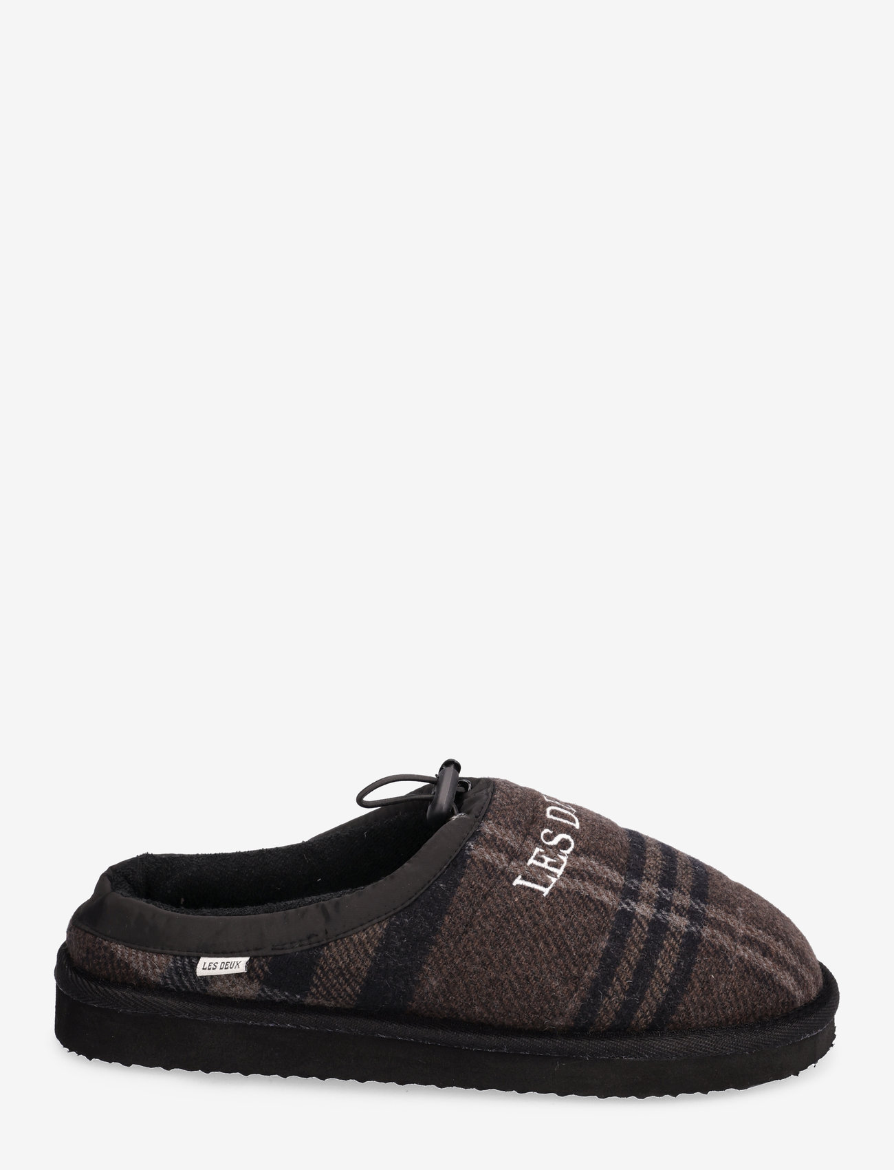 Les Deux - Trey Wool Check Slipper - pantoffler - coffee brown/dark grey - 1