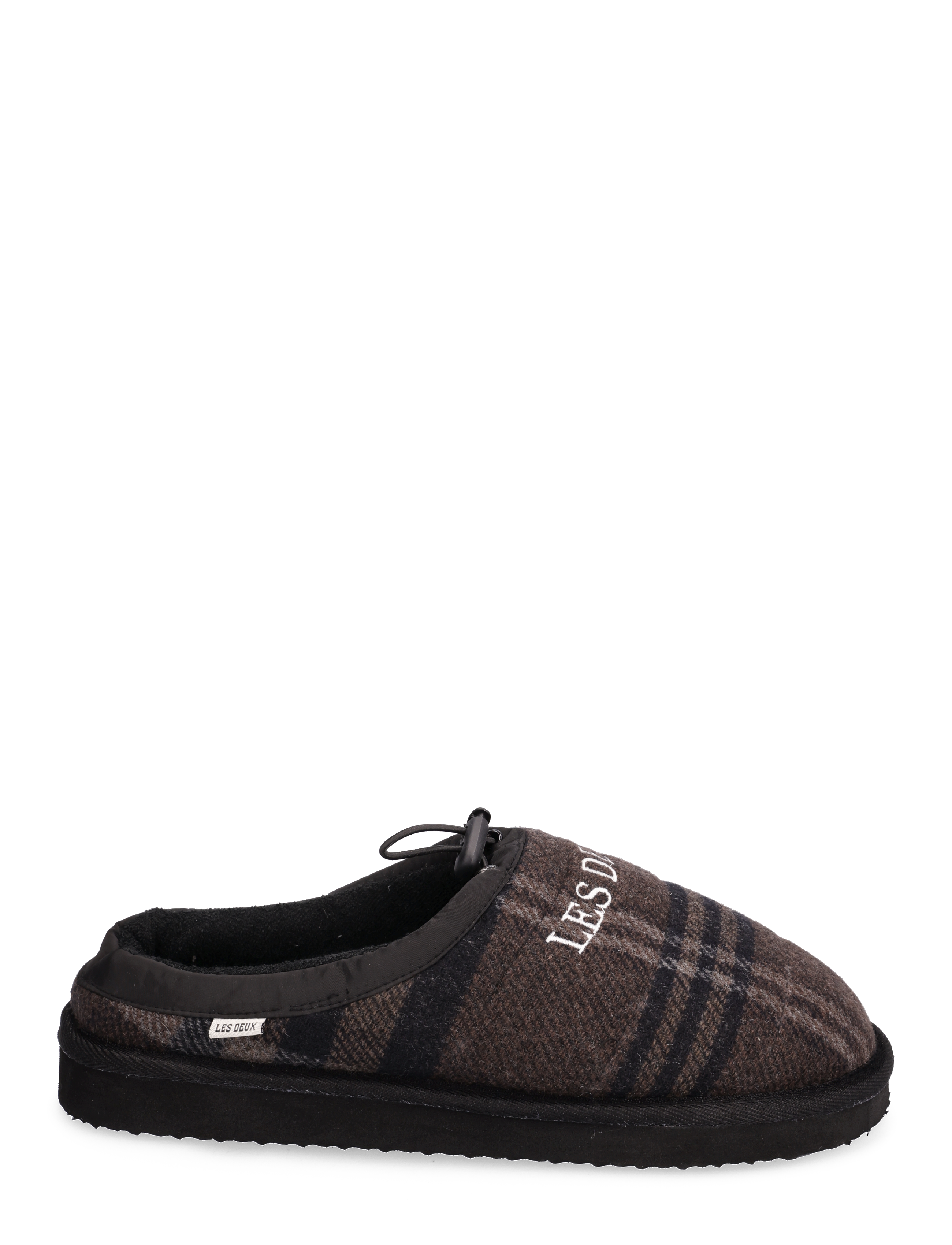Les Deux - Trey Wool Check Slipper - coffee brown/dark grey - 1
