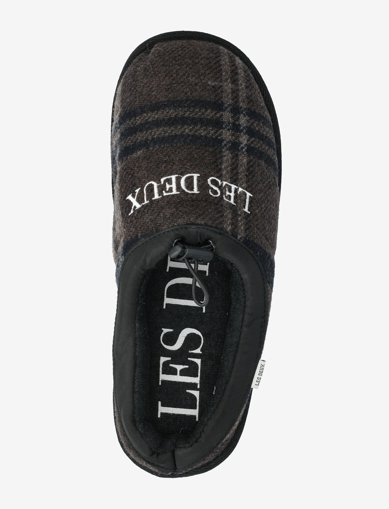 Les Deux - Trey Wool Check Slipper - coffee brown/dark grey - 3