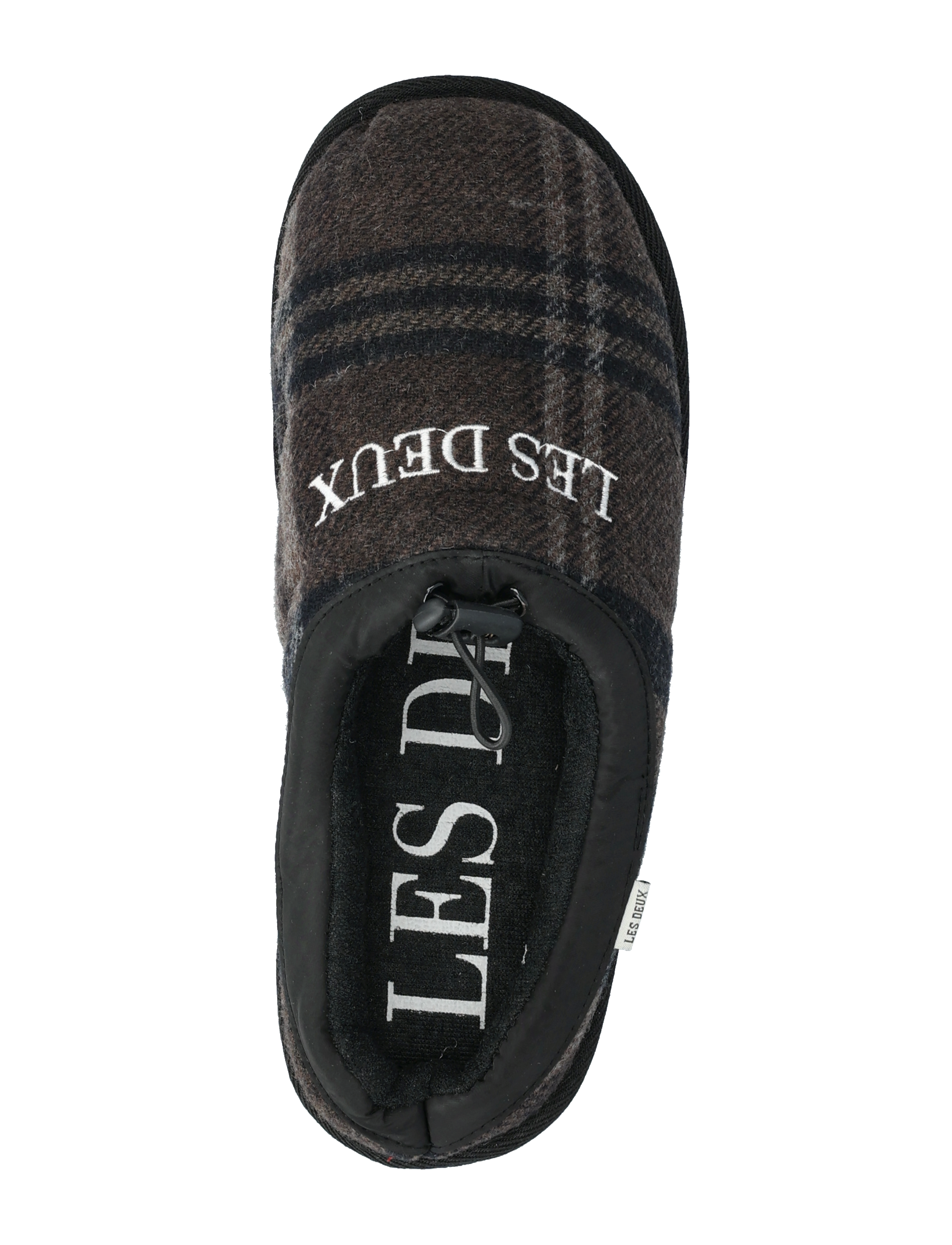 Les Deux - Trey Wool Check Slipper - coffee brown/dark grey - 3