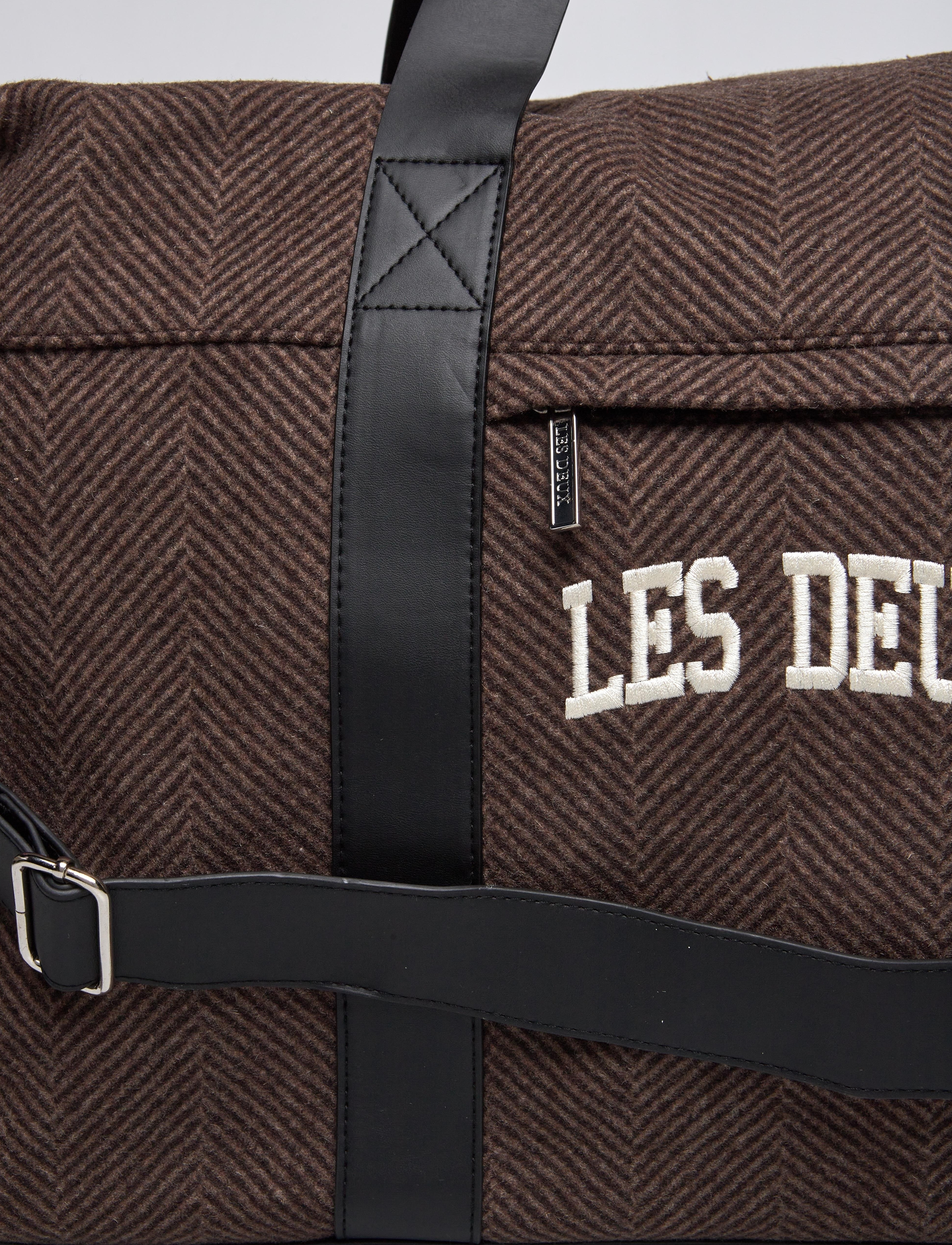 Les Deux - Wilbert Herringbone Weekend Bag - coffee brown/walnut - 3