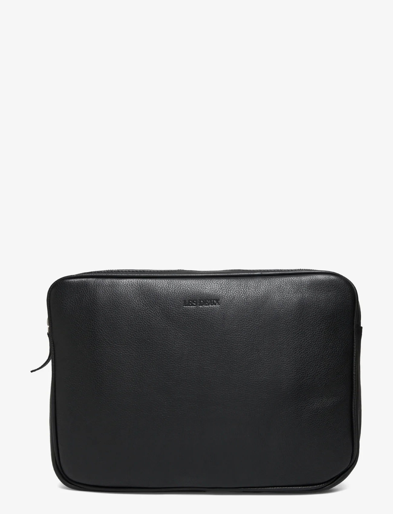 Les Deux - Leather Laptop Sleeve - nordischer stil - black - 0