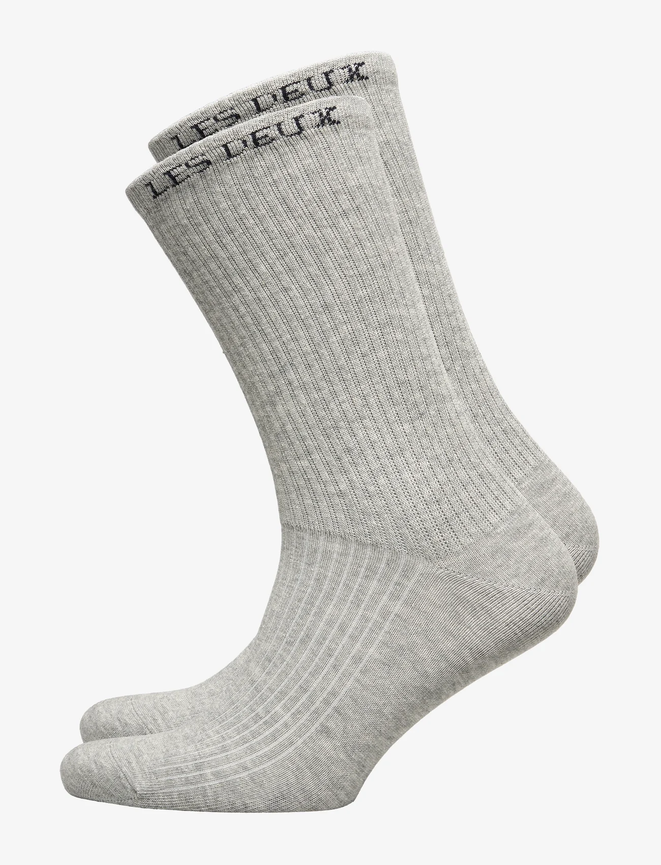 Les Deux - Wilfred Socks - 2-Pack - alhaisimmat hinnat - light grey melange/black - 0