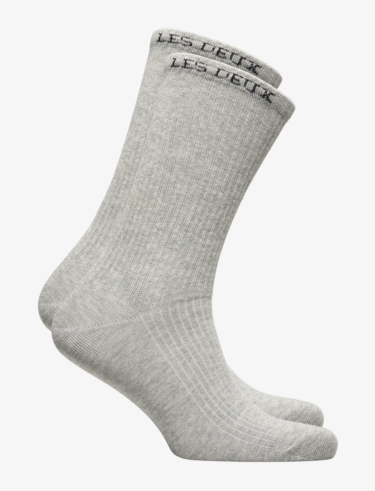 Les Deux - Wilfred Socks - 2-Pack - madalaimad hinnad - light grey melange/black - 1