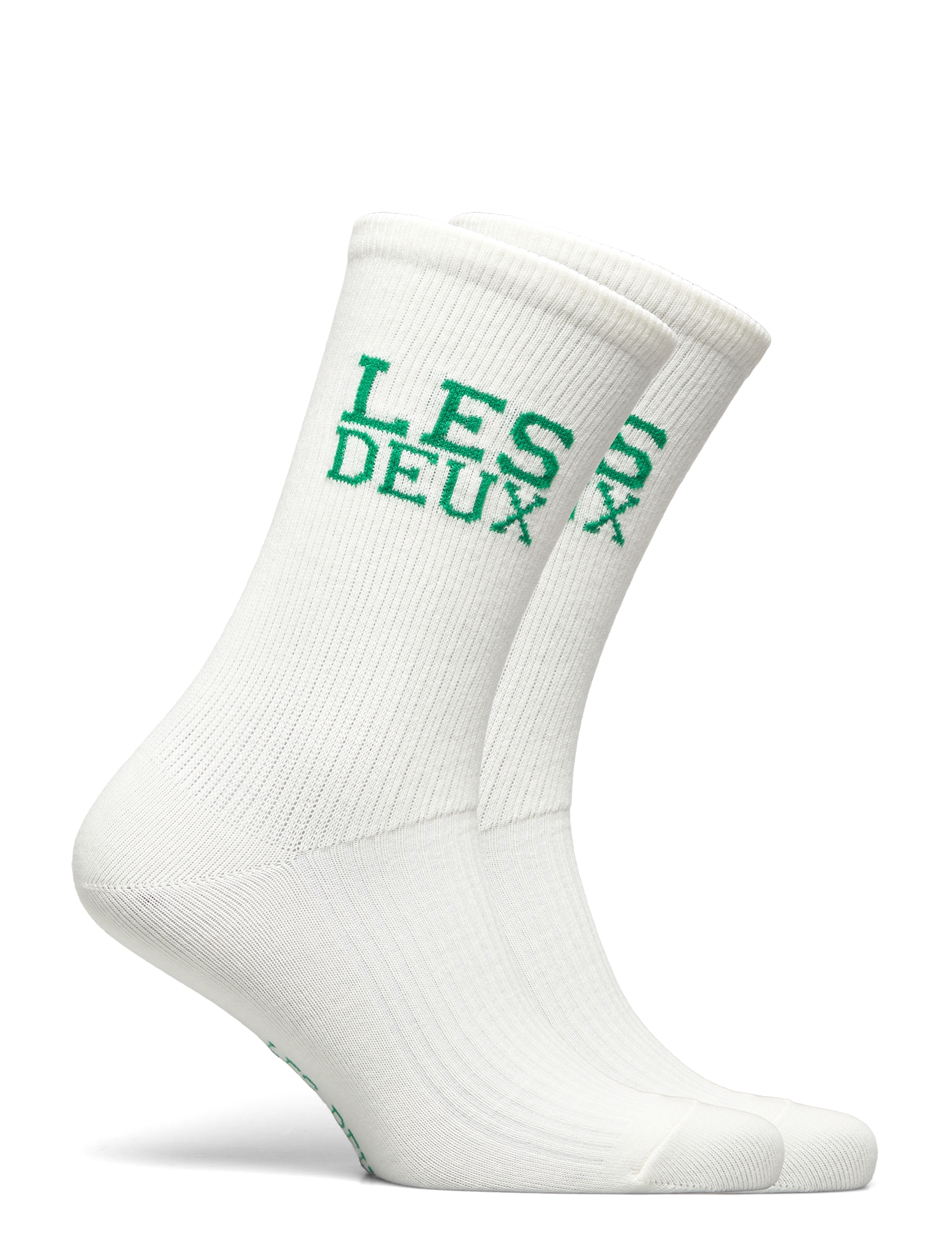 Les Deux - Les Deux 2-Pack Rib Socks - off white/sports green - 1