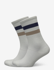 Woods Rib Stripe Socks - 2-Pack - OFF WHITE/MIDNIGHT BLUE