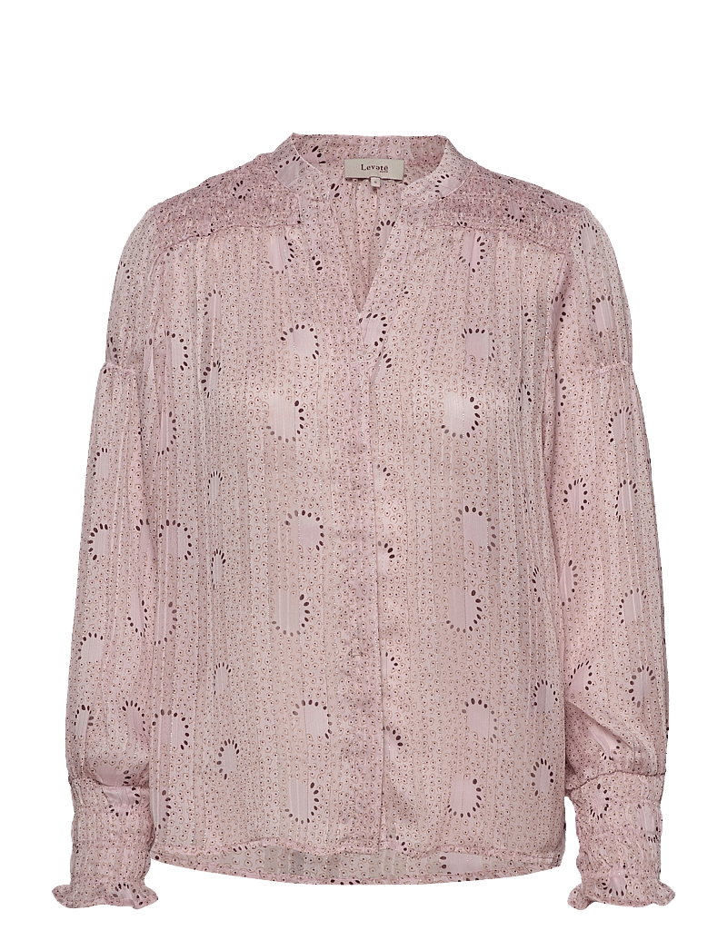 Levete Room - LR-LUNA - langärmlige blusen - l506c - light purple combi - 0