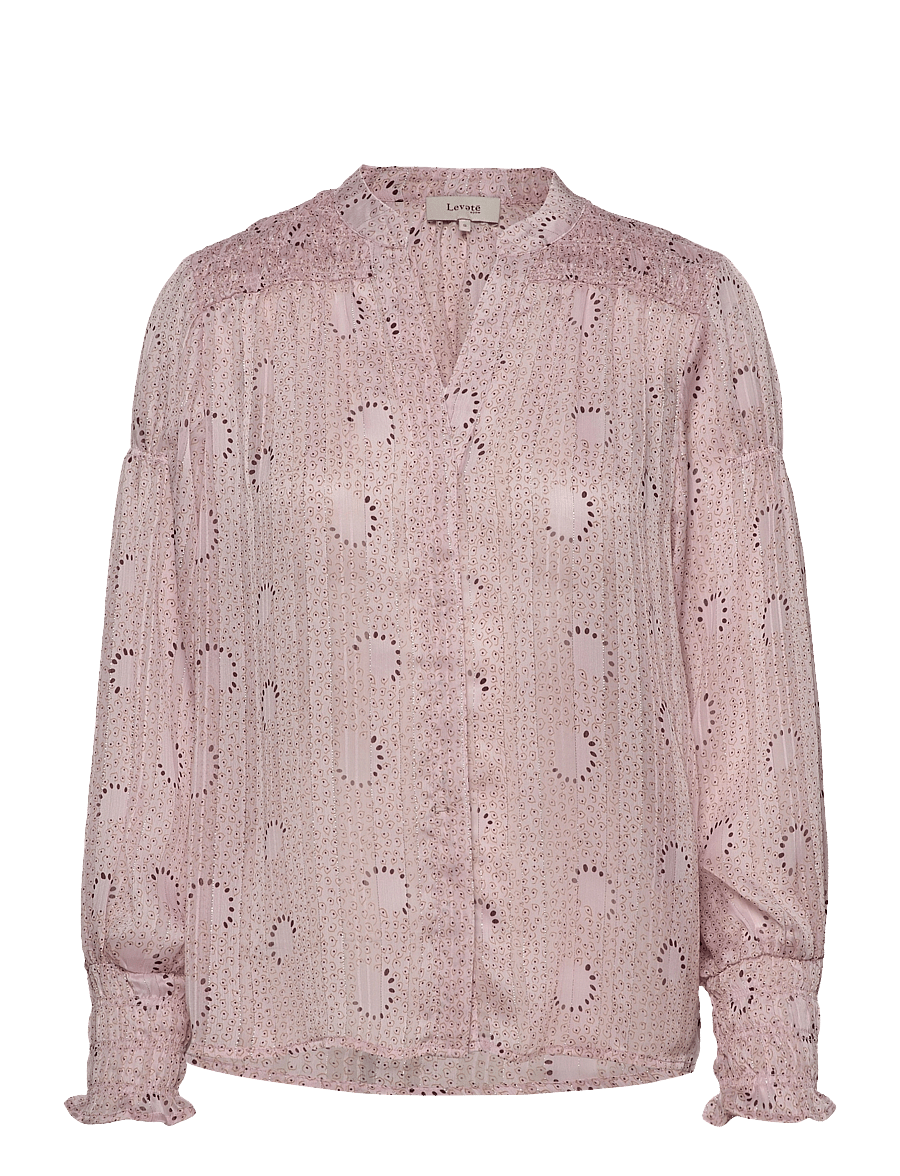 Levete Room - LR-LUNA - blouses met lange mouwen - l506c - light purple combi - 0