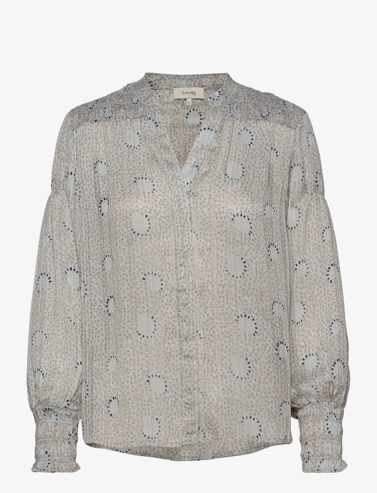 Levete Room - LR-LUNA - blouses met lange mouwen - l230c - gray dawn combi - 0