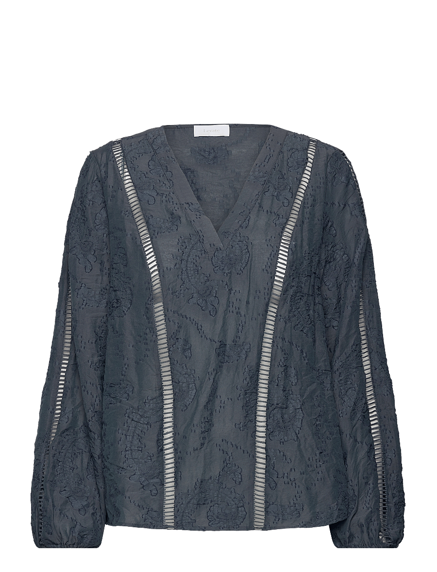 Levete Room - LR-FENNA - langærmede bluser - dark slate - 0