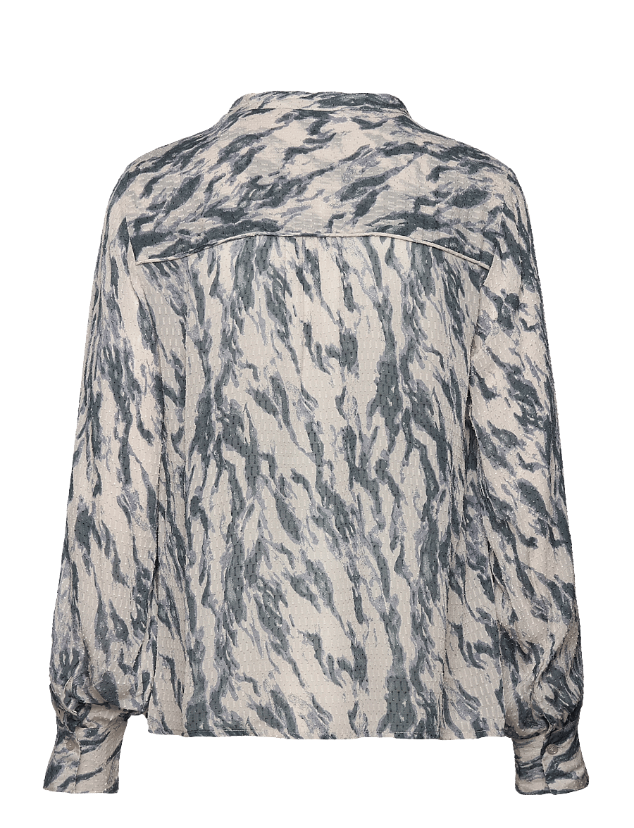 Levete Room - LR-FIA - long sleeved blouses - dark slate combi - 1