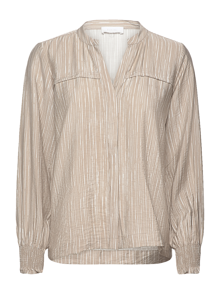 Levete Room - LR-FEVER - langærmede bluser - plaza taupe combi - 0