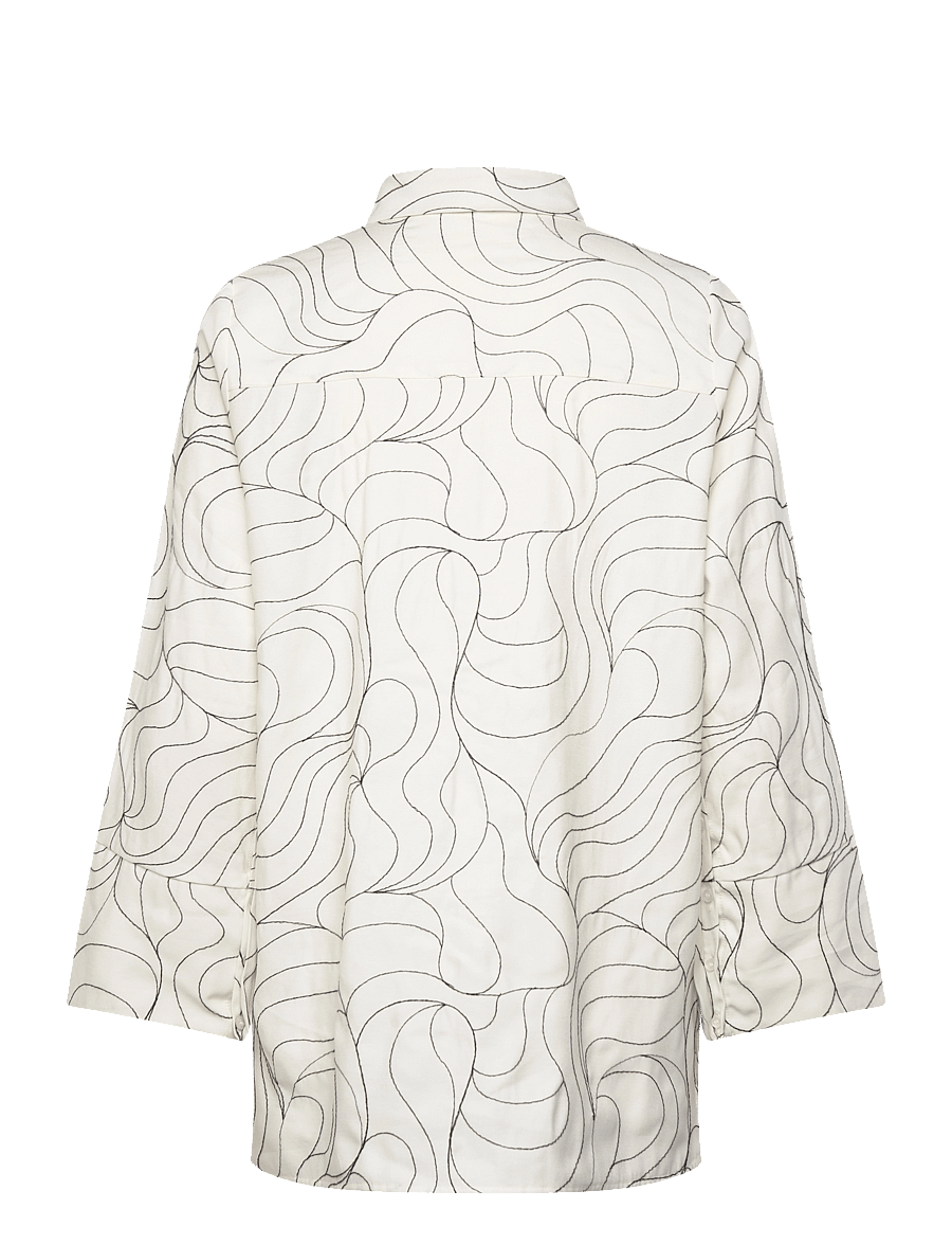 Levete Room - LR-KORA - long-sleeved shirts - l101c - star white combi - 1