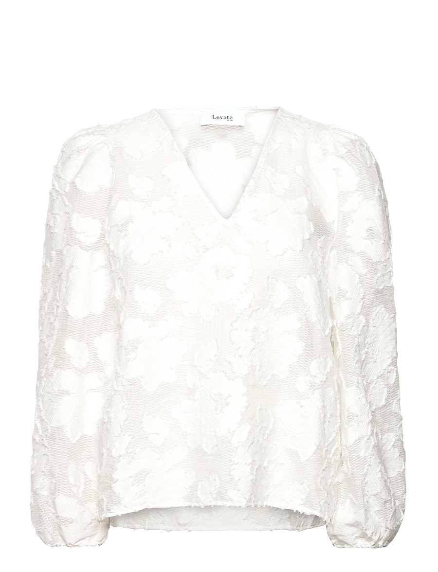 Levete Room - LR-KISSER - langärmelige blusen - l101 - star white - 0