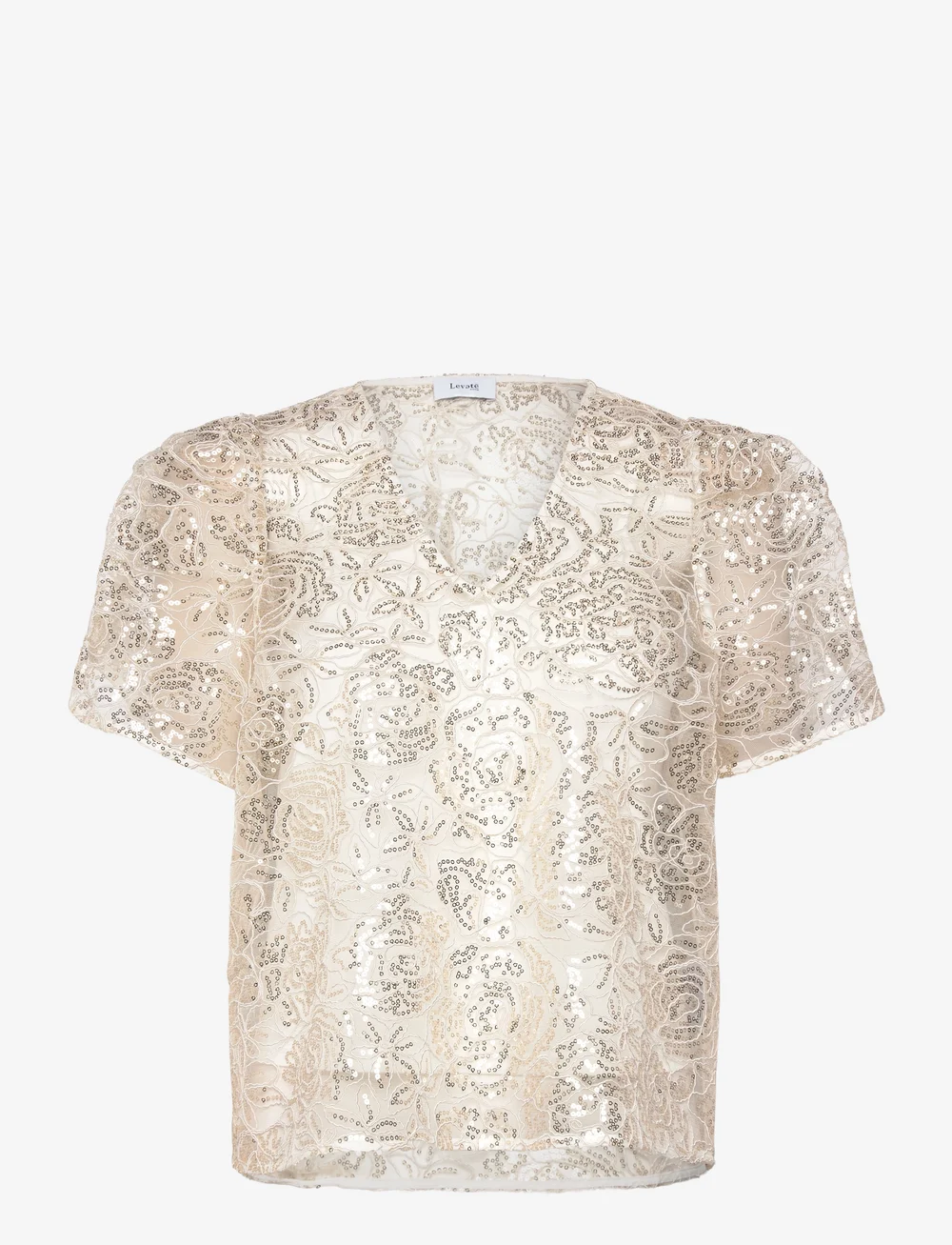 Levete Room - LR-KAROLINA - blouses met korte mouwen - l101c - star white combi - 0