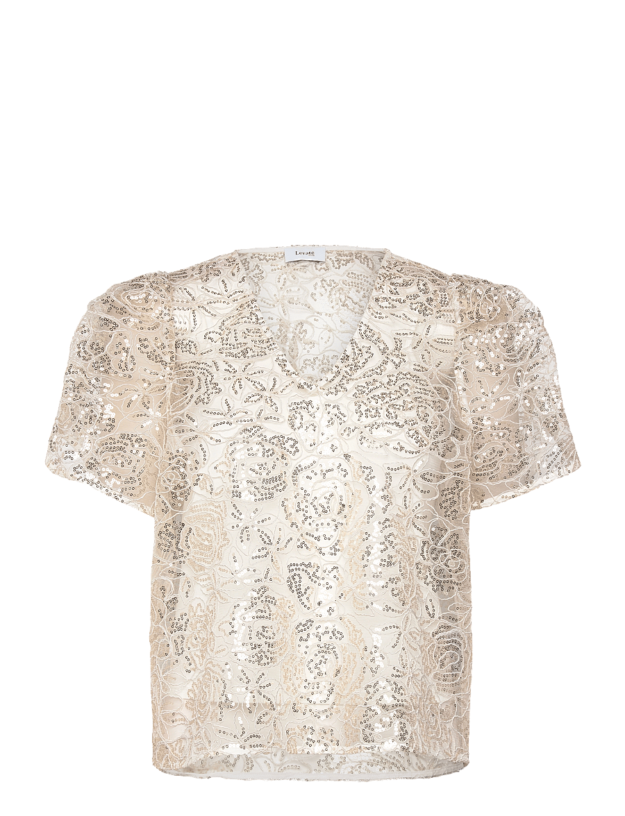 Levete Room - LR-KAROLINA - kurzärmelige blusen - l101c - star white combi - 0