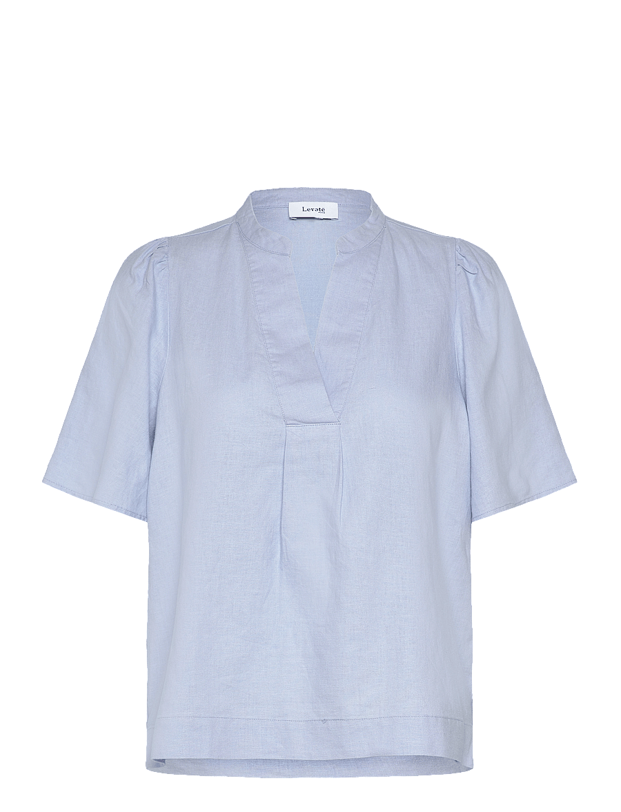 Levete Room - LR-NAJA - kurzämlige blusen - l246 - cashmere blue - 0