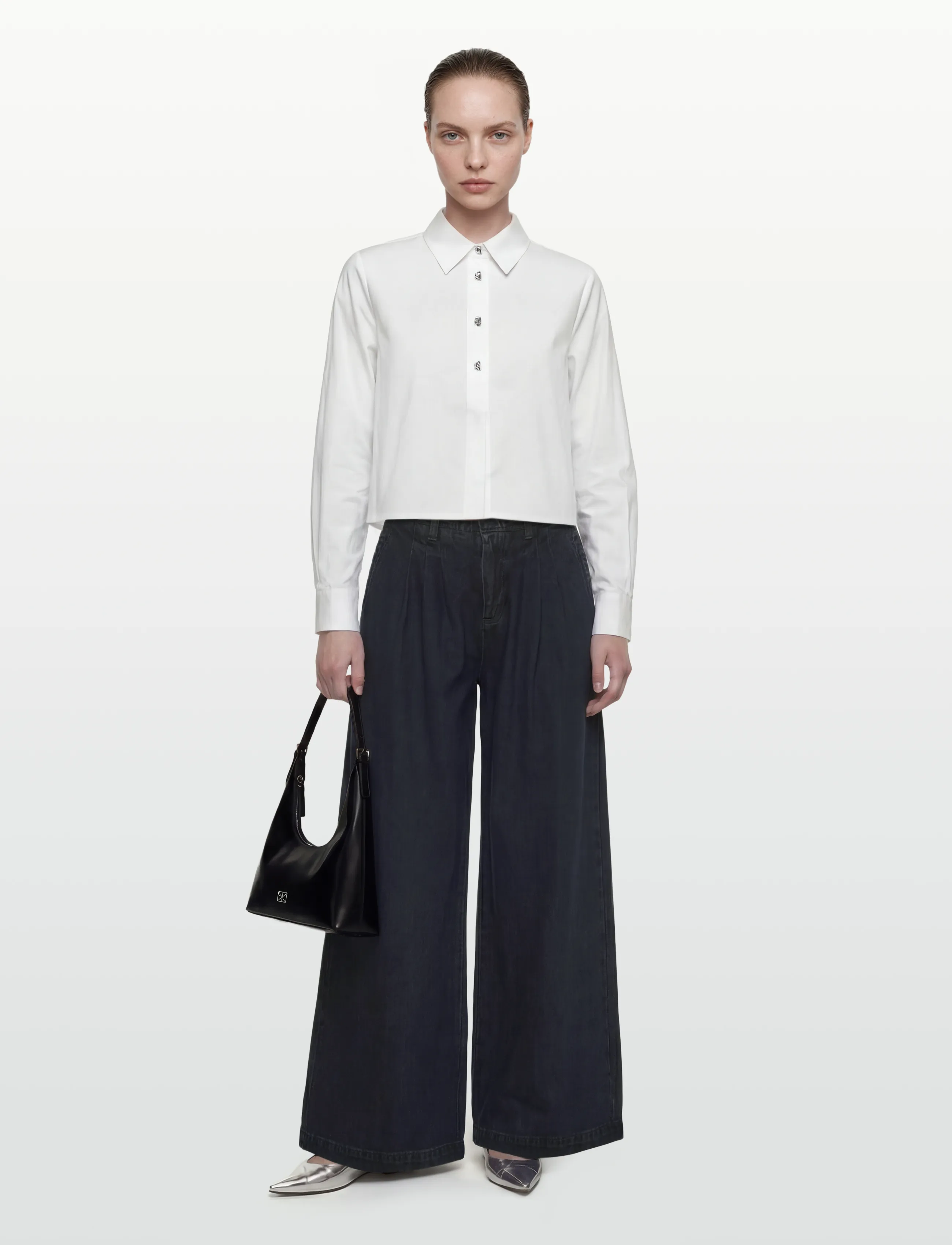 Levete Room Lr-Isla Solid, L, Shirts, Weiß - Long-sleeved, Frauen