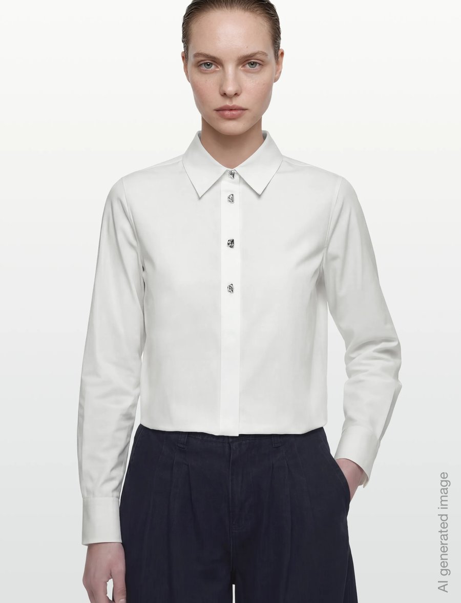 Levete Room - LR-ISLA SOLID - langärmlige hemden - 1000 white - 3