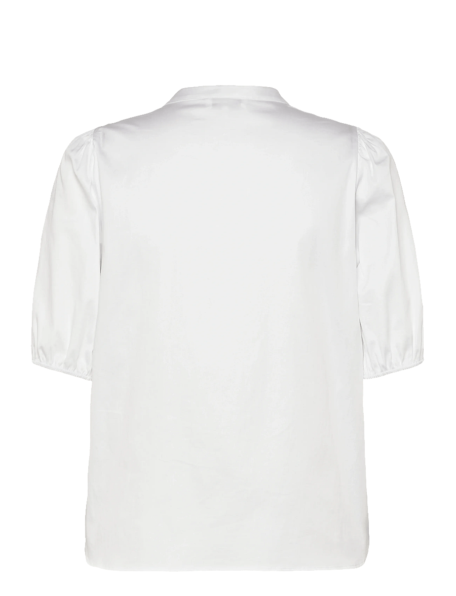 Levete Room - LR-ISLA SOLID - short-sleeved blouses - 1000 white - 2