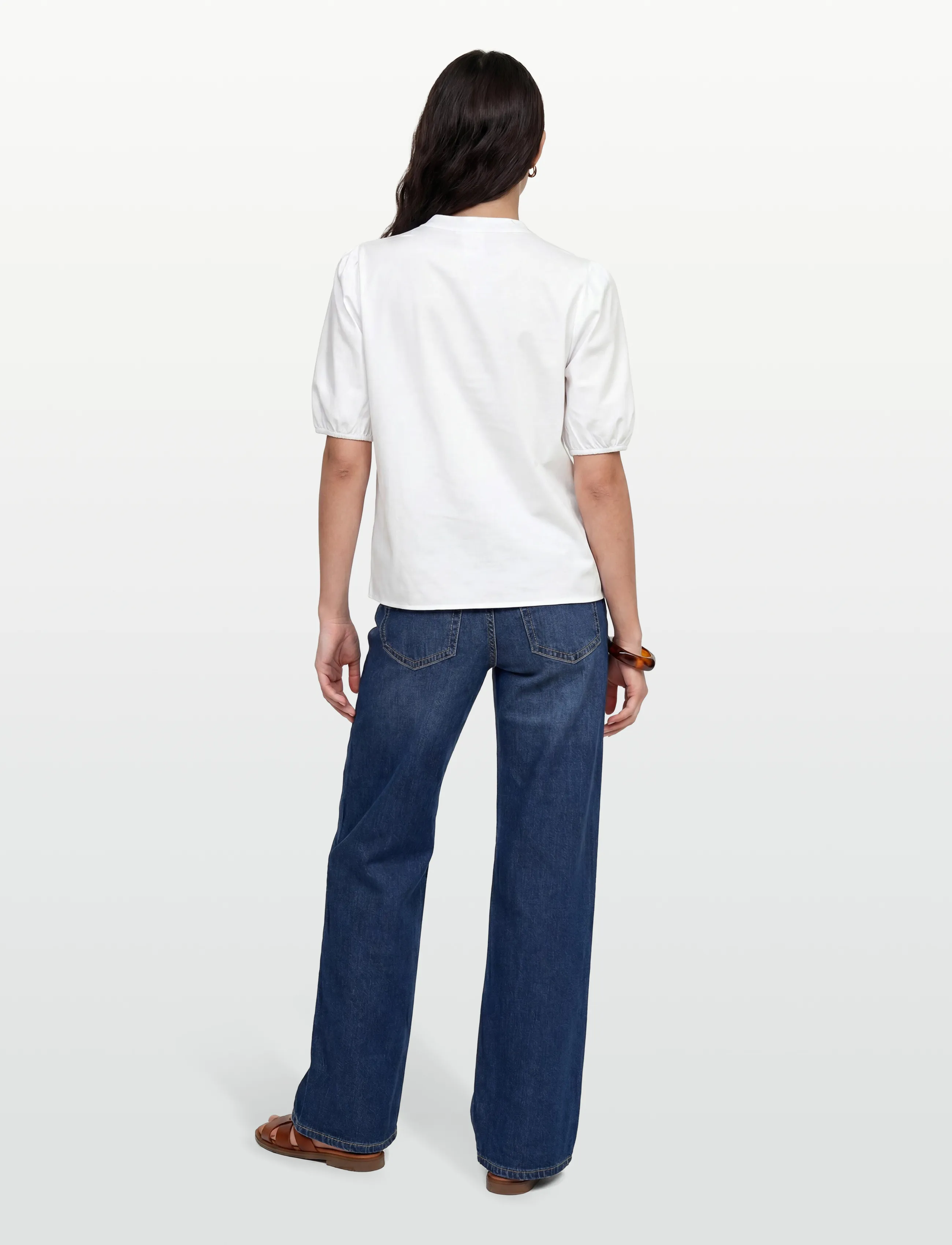 Levete Room - LR-ISLA SOLID - kurzämlige blusen - 1000 white - 4