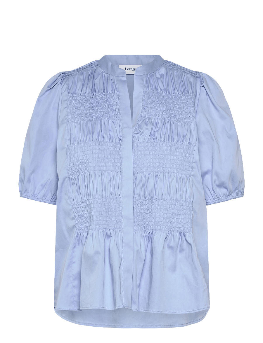 Levete Room - LR-ISLA SOLID - short-sleeved blouses - 6250 windsurfer - 1