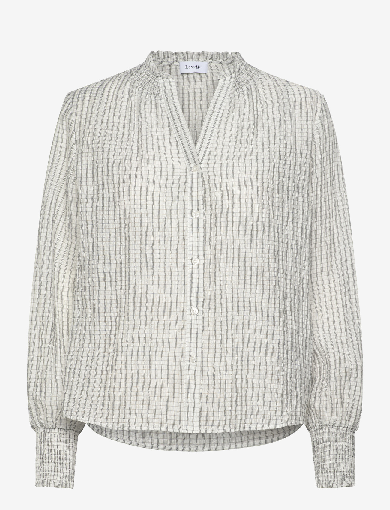 Levete Room - LR-PATTY - langærmede bluser - 1001c - star white combi - 0