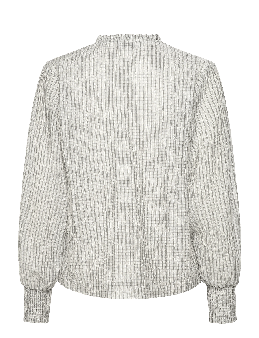 Levete Room - LR-PATTY - langærmede bluser - 1001c - star white combi - 1