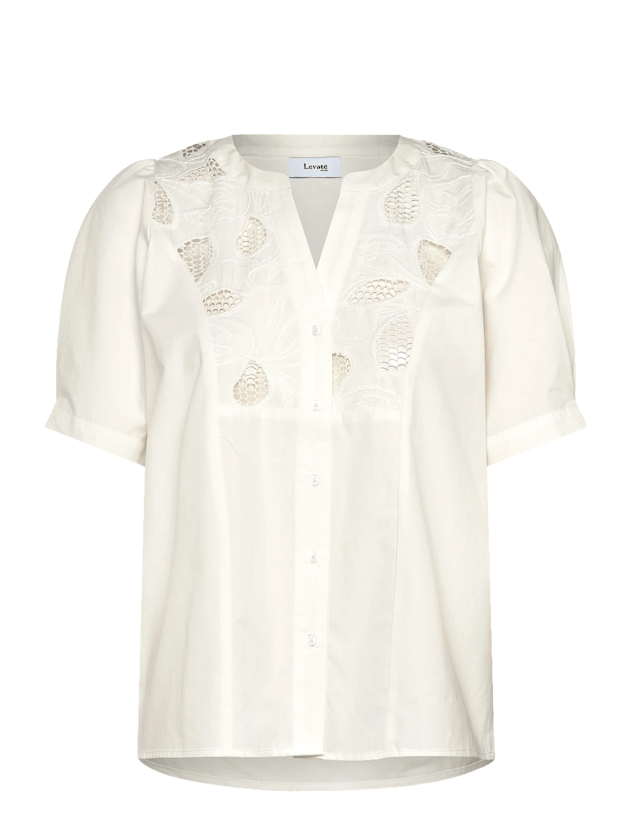 Levete Room - LR-PARKER - kurzämlige blusen - 1001 - star white - 1