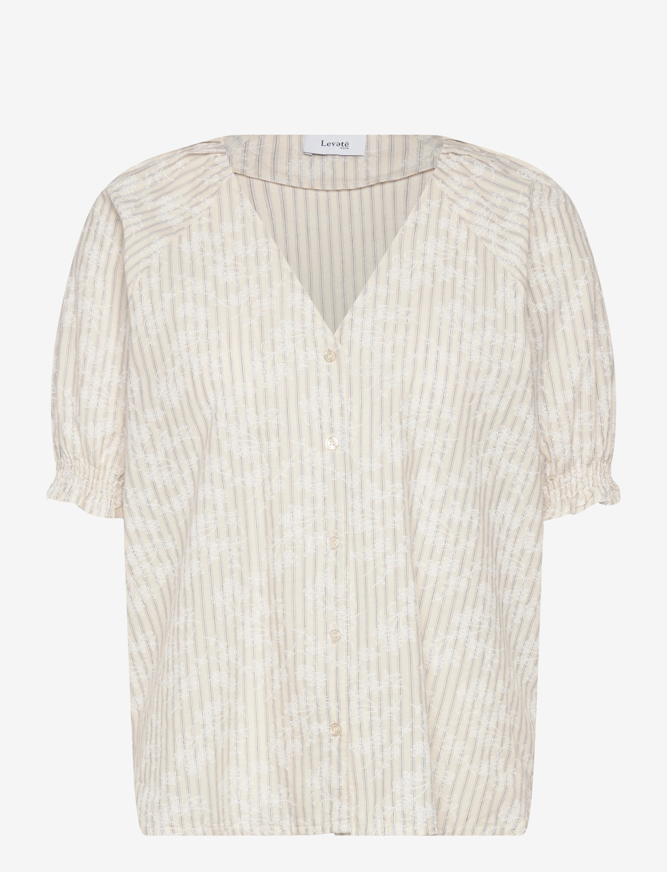 Levete Room - LR-PERCY - t-shirts - 1185c - turtledove combi - 0