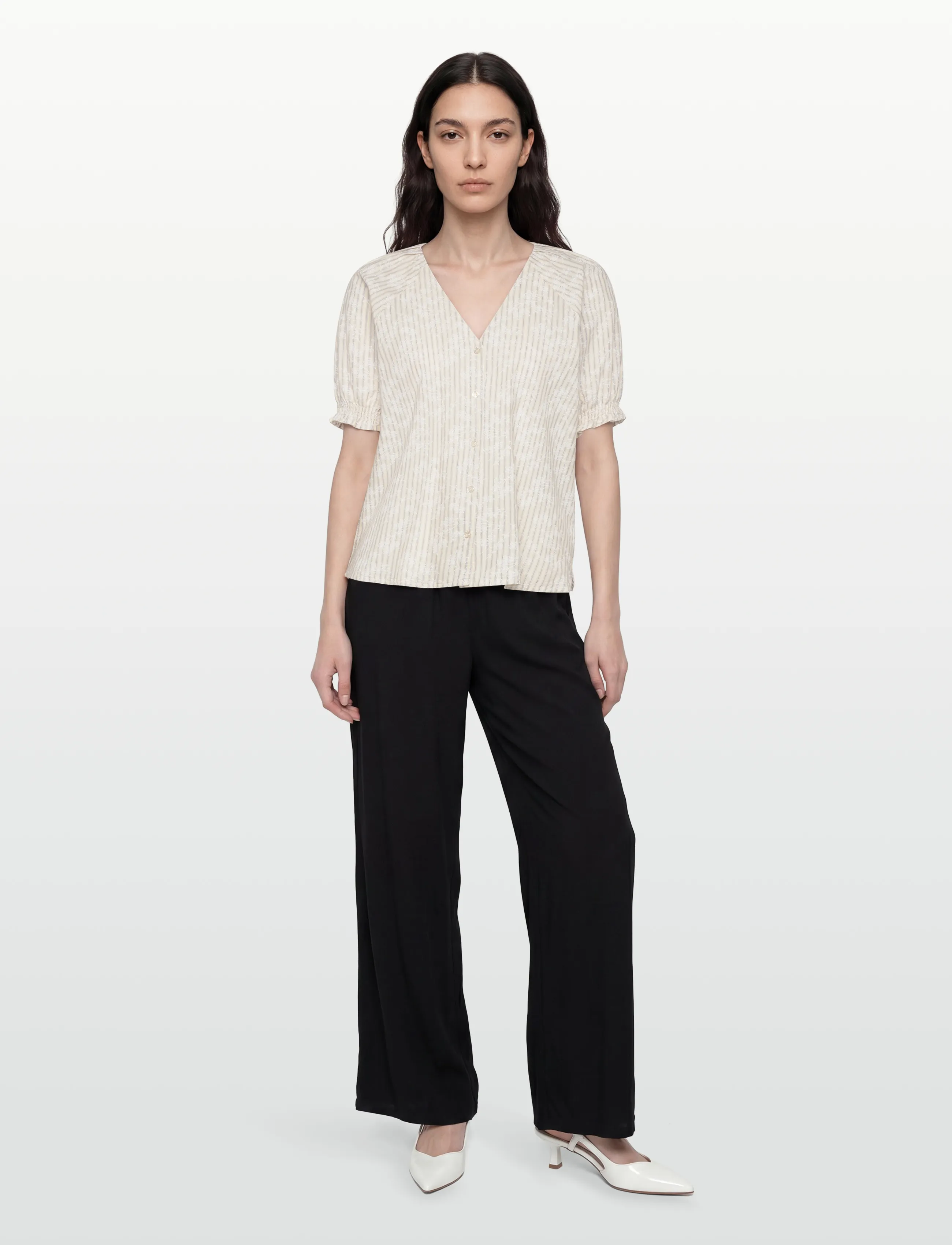 Levete Room Lr-Percy, L, Cream, T-Shirts & Toppe > Kortærmede, Dame