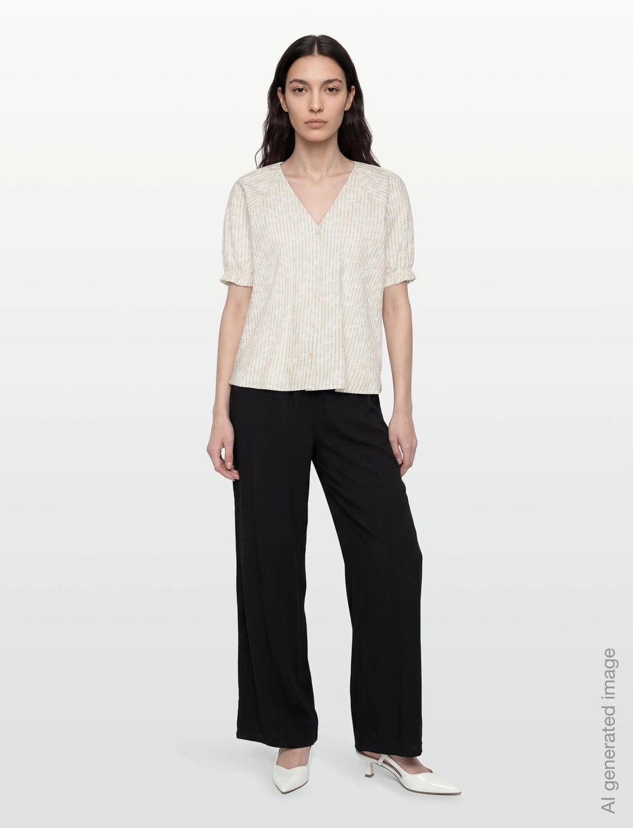 Levete Room - LR-PERCY - t-shirts - 1185c - turtledove combi - 0
