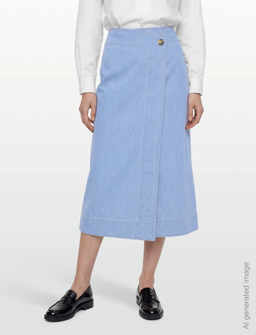 Levete Room - LR-PIETTA - wrap skirts - 2085 - mid blue denim - 3