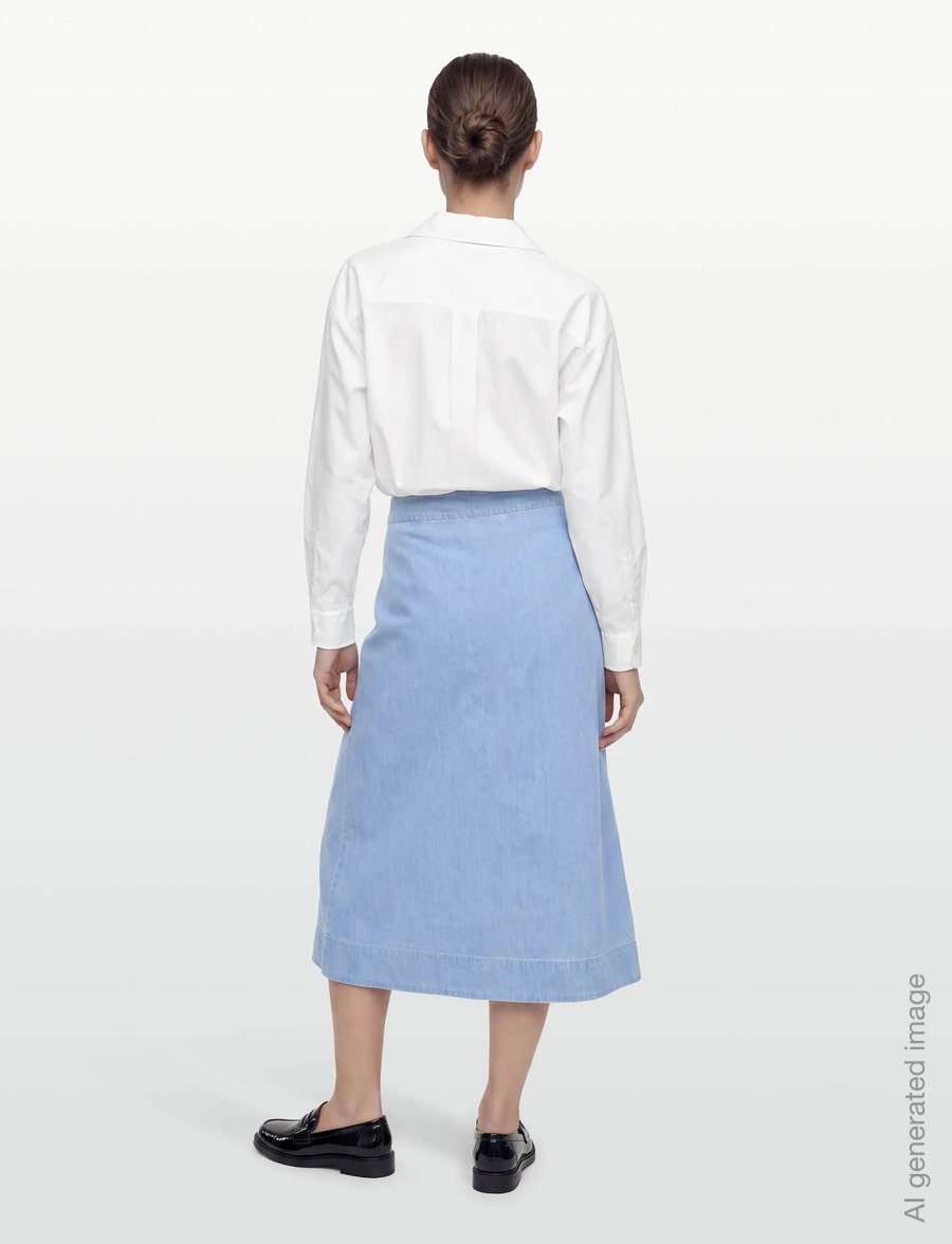 Levete Room - LR-PIETTA - wrap skirts - 2085 - mid blue denim - 4