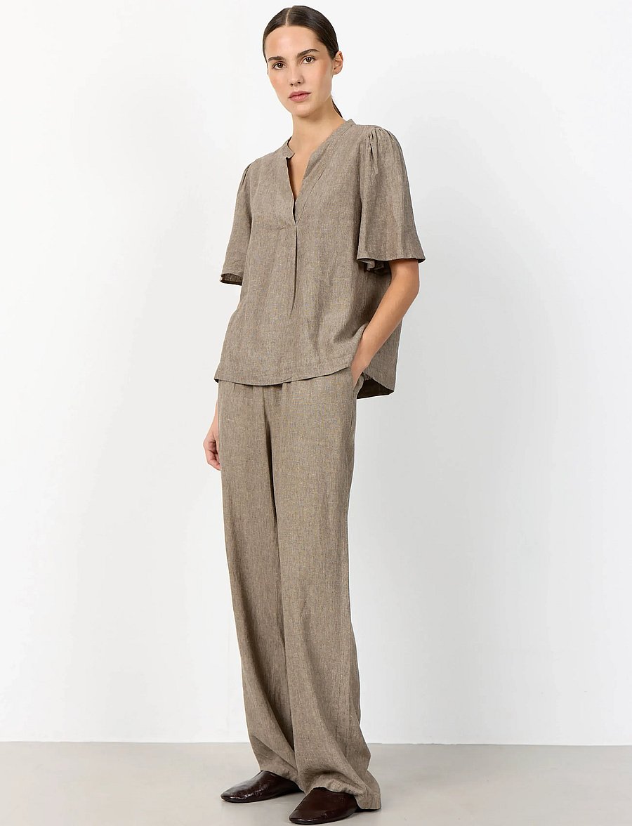 Levete Room - LR-NAJA - wide leg trousers - 98845 - falcon melange - 3
