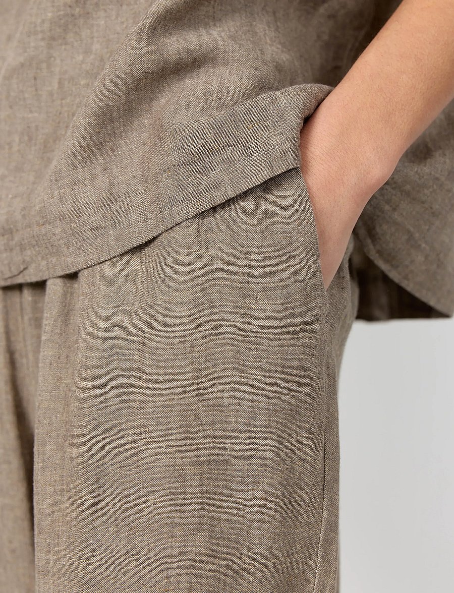 Levete Room - LR-NAJA - wide leg trousers - 98845 - falcon melange - 5
