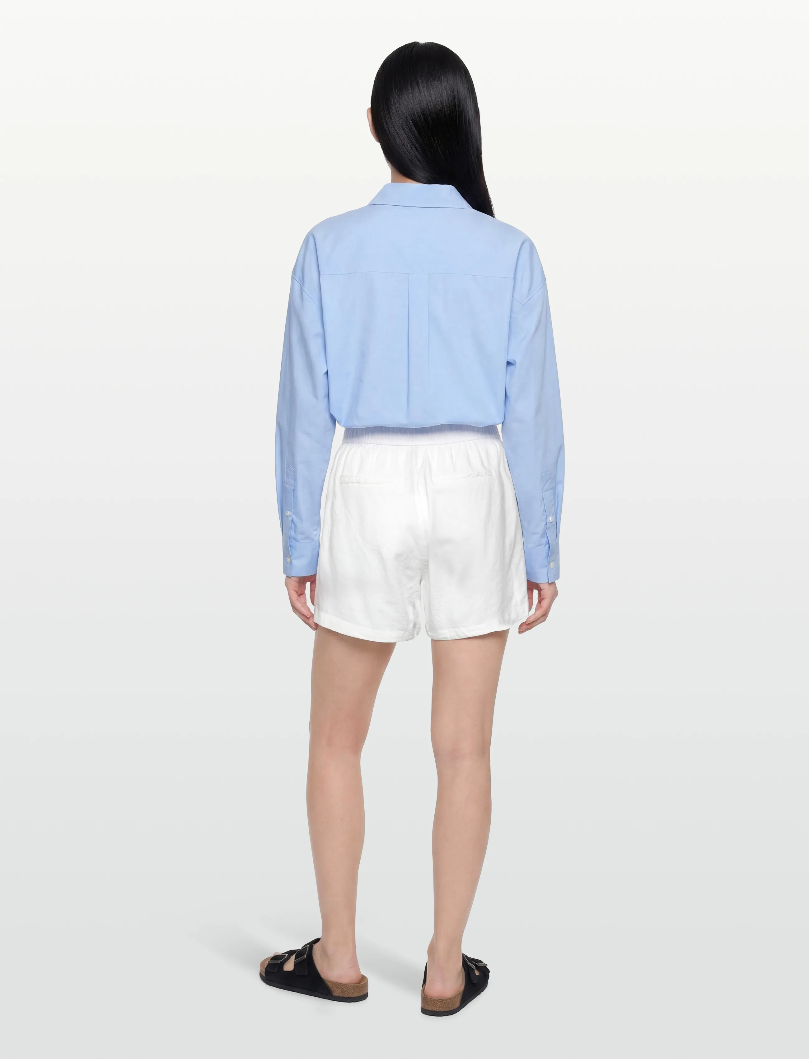 Levete Room - LR-NAJA - linen shorts - 1000 white - 4