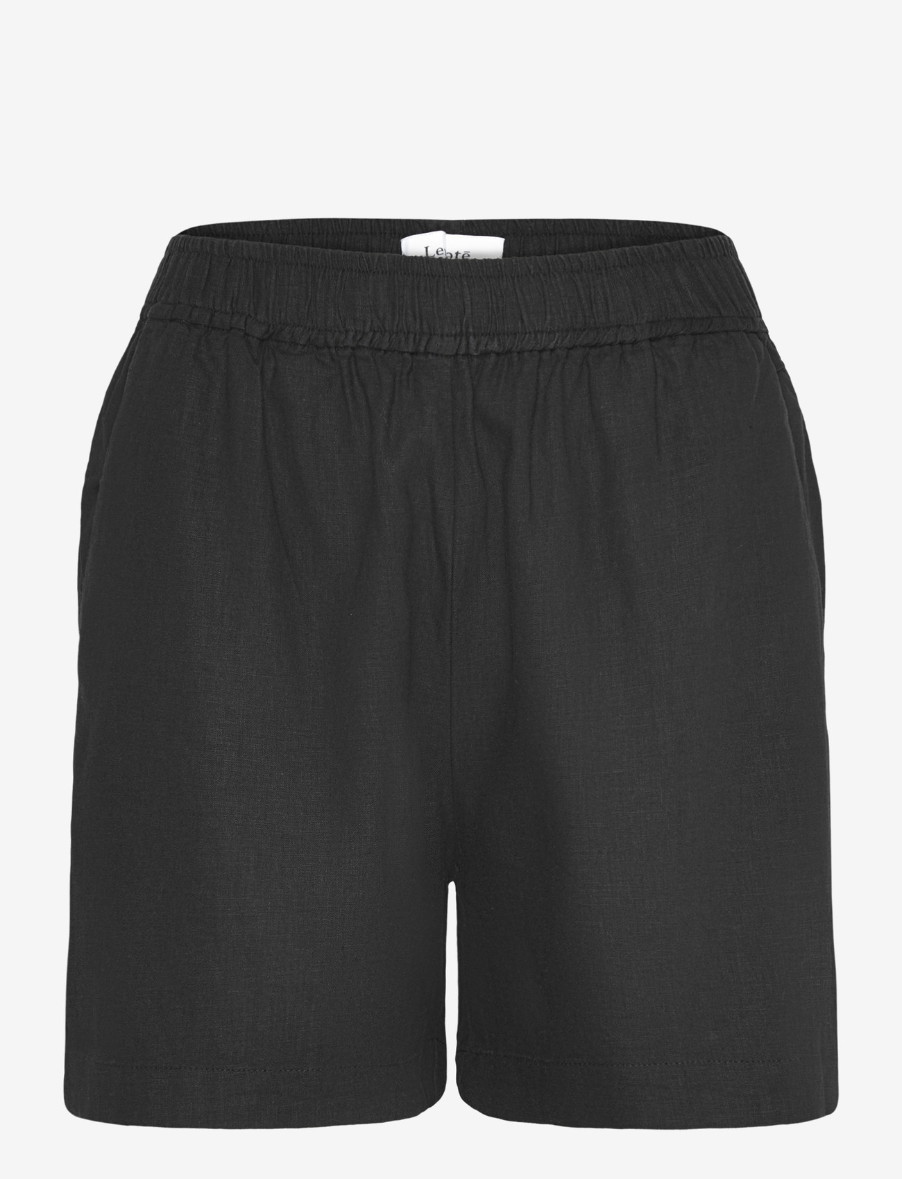 Levete Room - LR-NAJA - linen shorts - 9999 black - 0