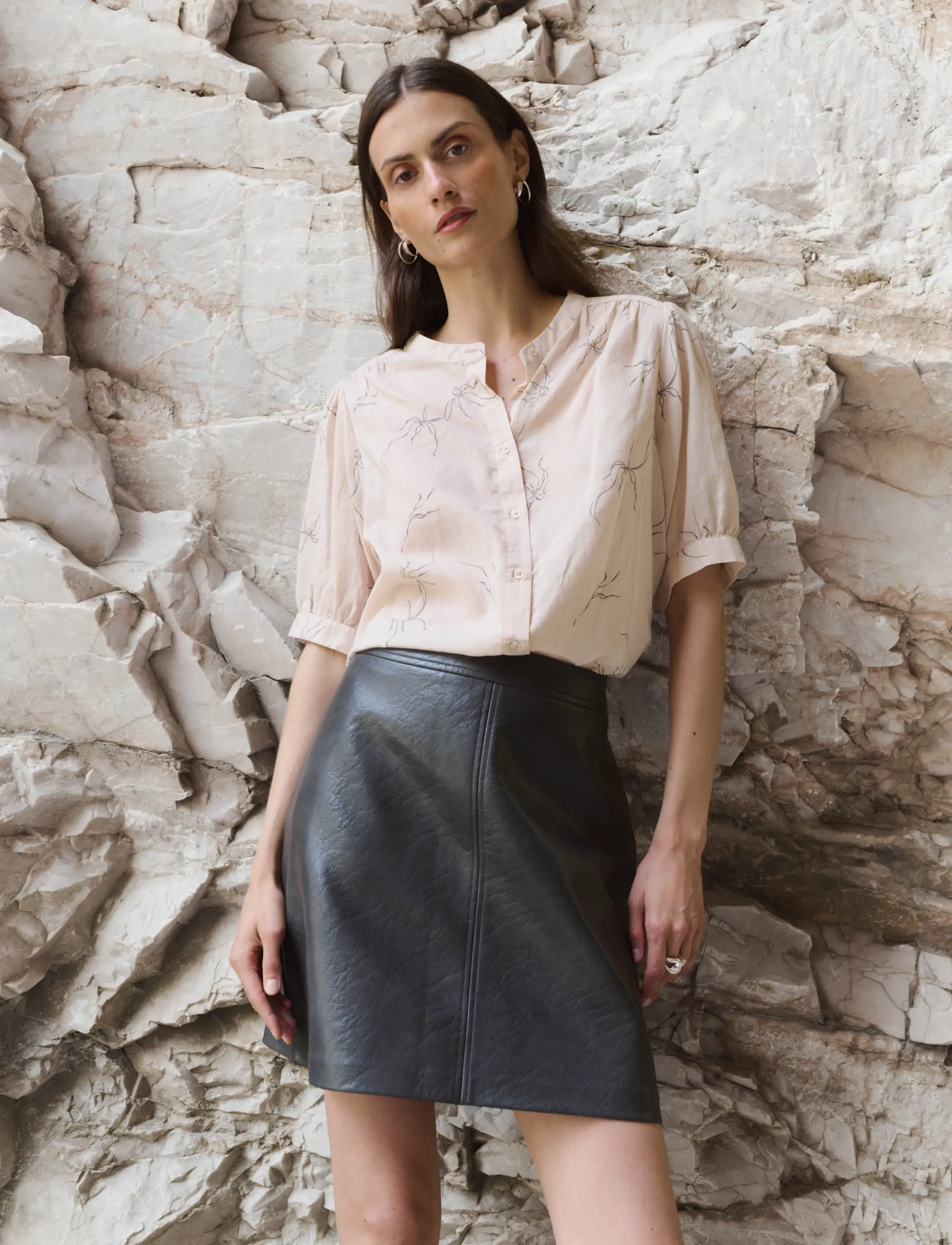 Levete Room LR-PORTIA - Blusar & Skjortor - 4049C - CRYSTAL PINK COMBI / beige