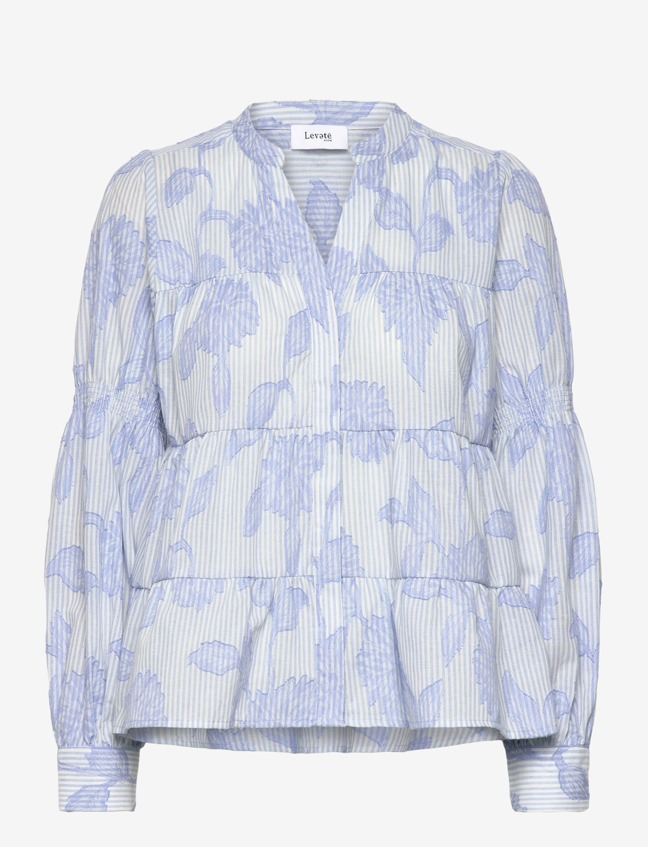 Levete Room - LR-PISA - long sleeved blouses - 6262c - heather combi - 1