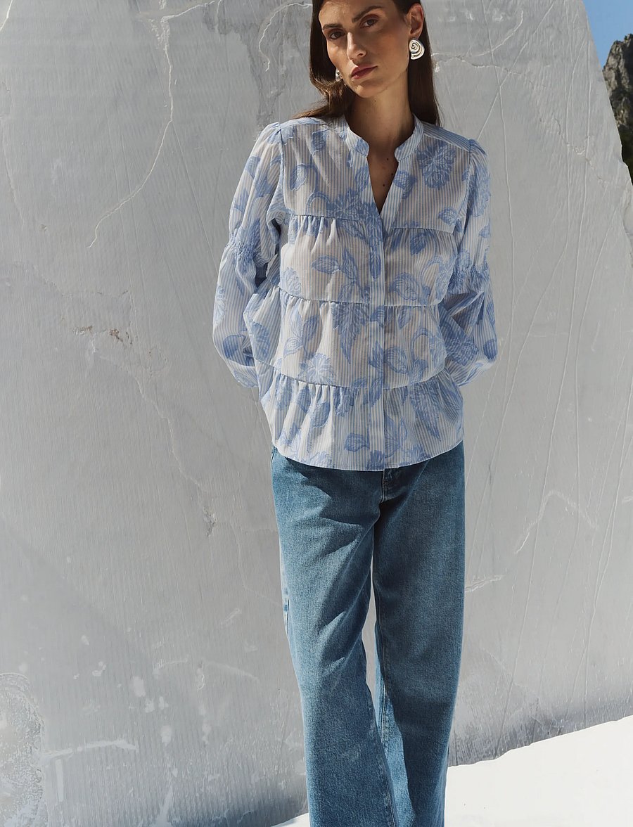 Levete Room - LR-PISA - langærmede bluser - 6262c - heather combi - 0