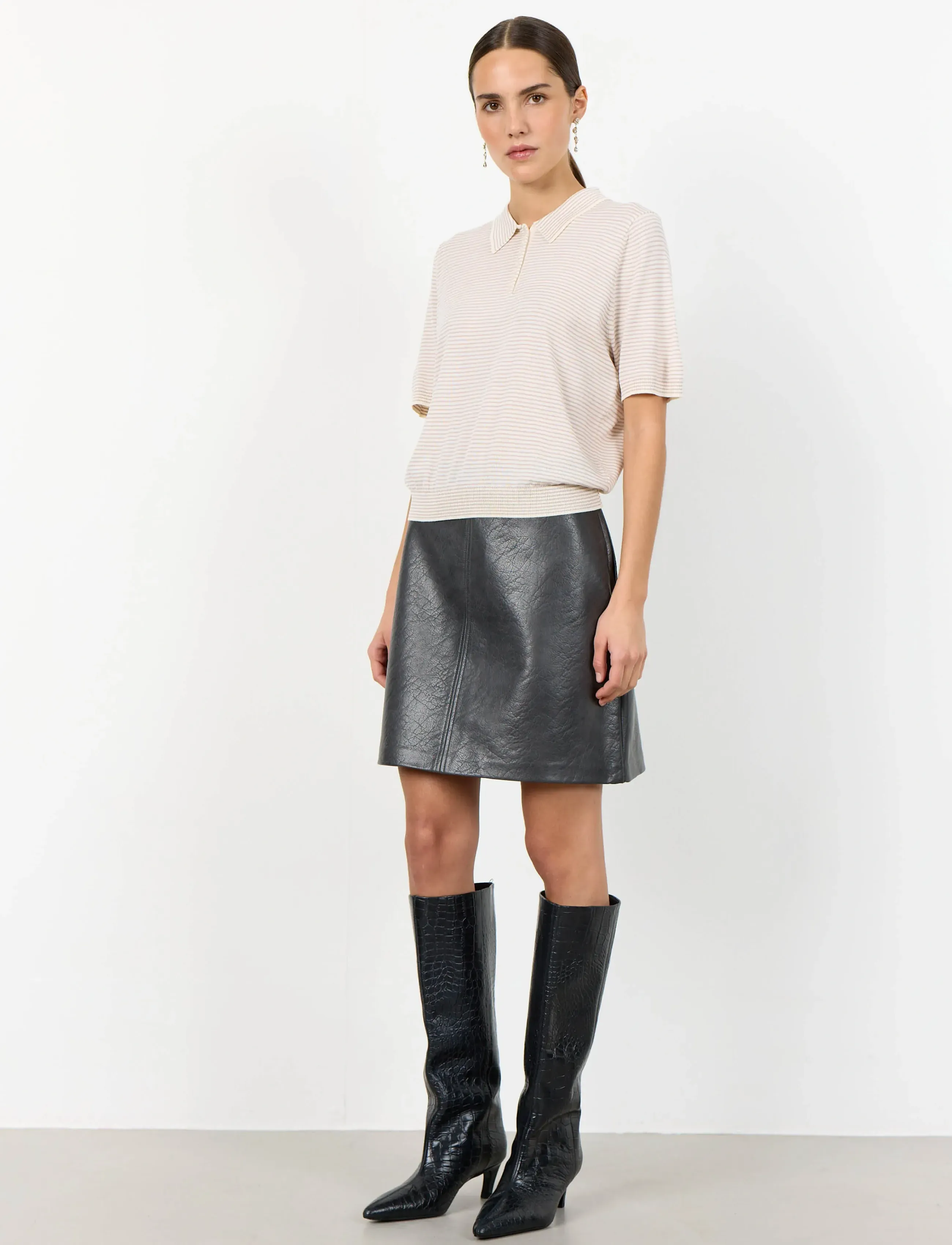 Levete Room - LR-POLENA - poloshirts - 1001c - star white combi - 3