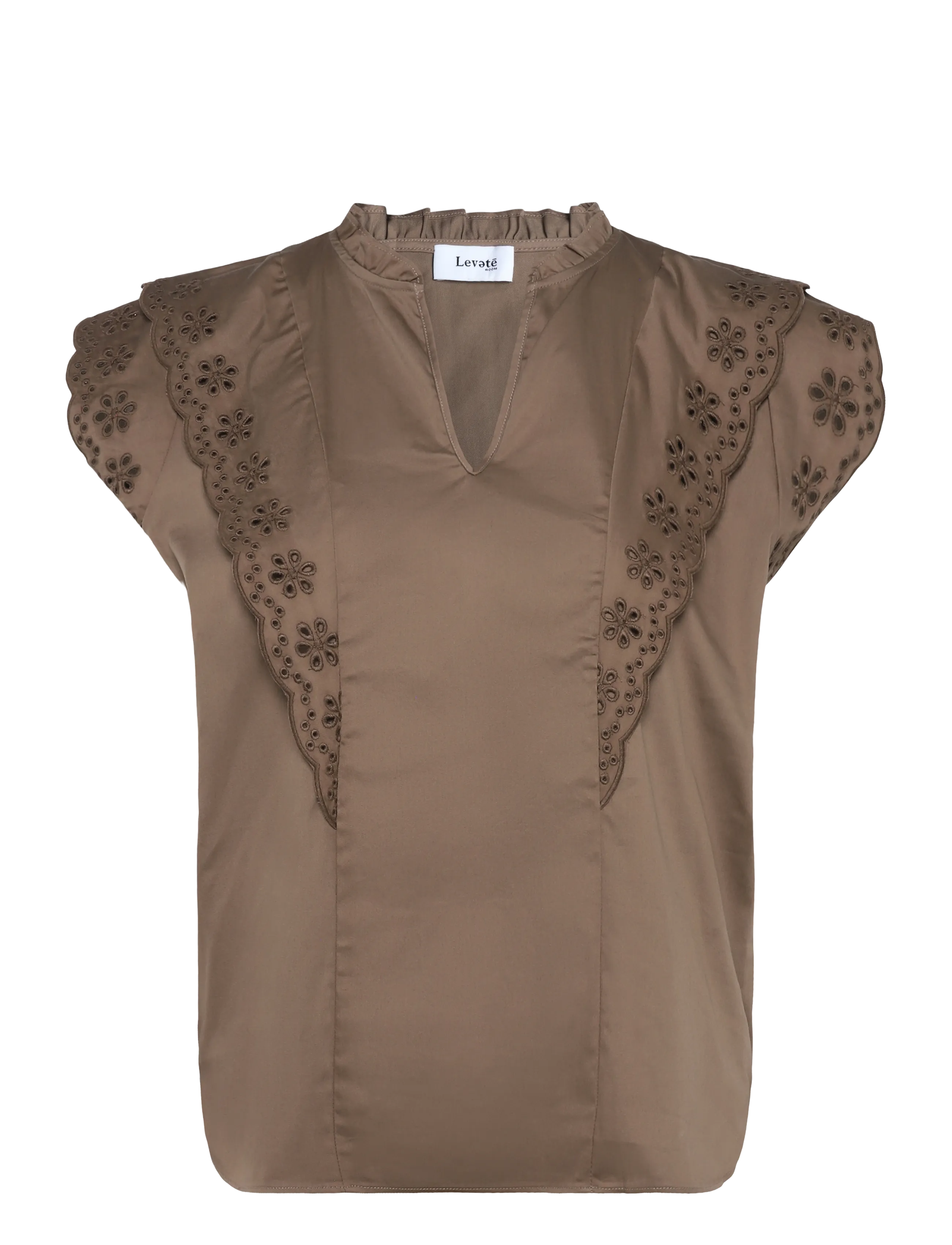 Levete Room LR-ISLA SOLID - Kortärmade blusar - 8500 - FOSSIL / brown