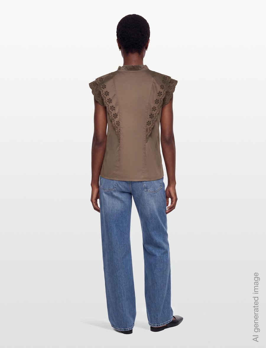 Levete Room - LR-ISLA SOLID - kortärmade blusar - 8500 - fossil - 4