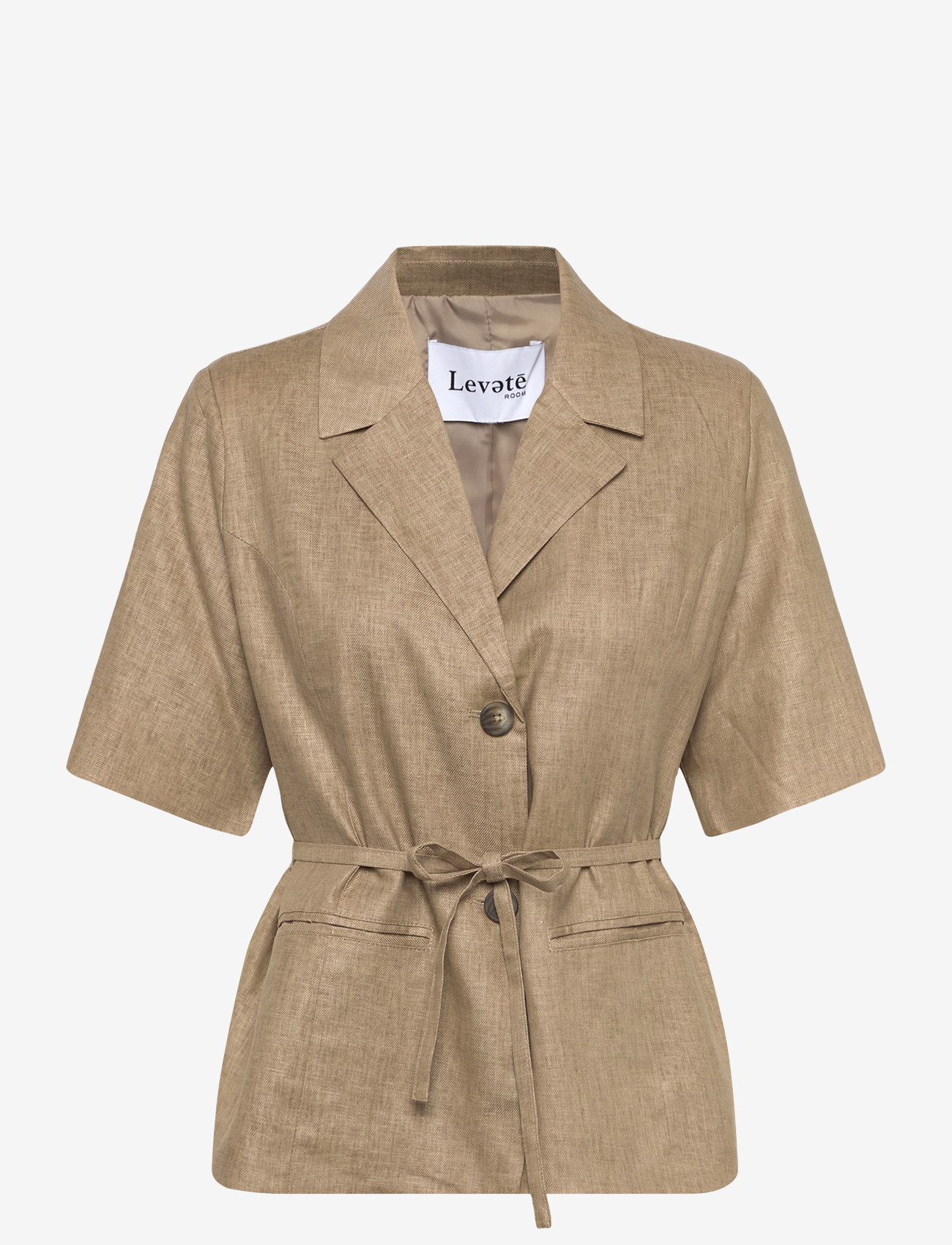 Levete Room - LR-RIOT - blazere med bælte - 91020 - plaza taupe mel. - 0