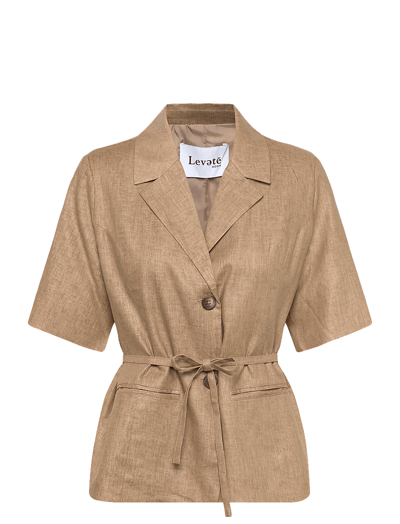 Levete Room - LR-RIOT - blazere med bælte - 91020 - plaza taupe mel. - 0