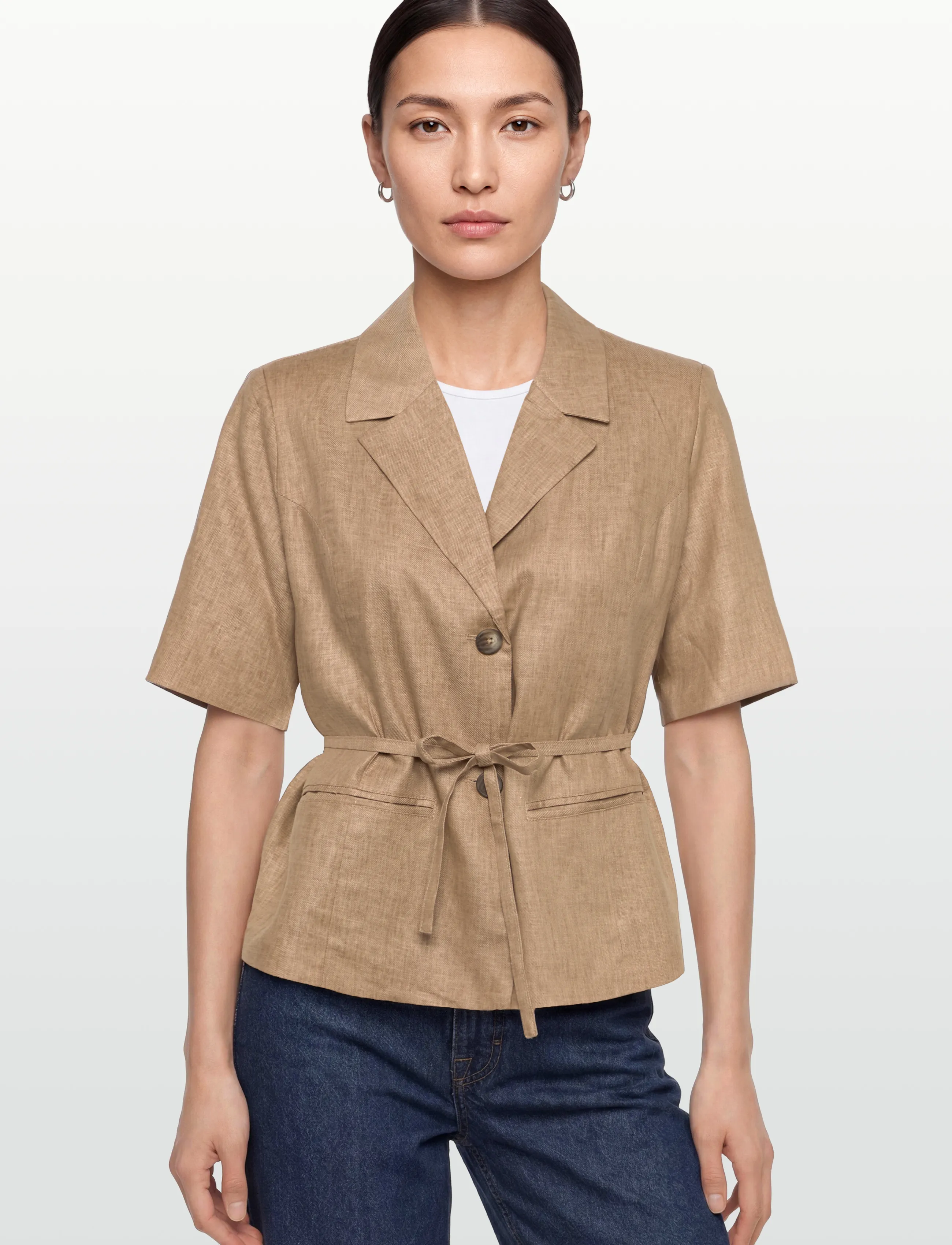 Levete Room - LR-RIOT - belted blazers - 91020 - plaza taupe mel. - 3